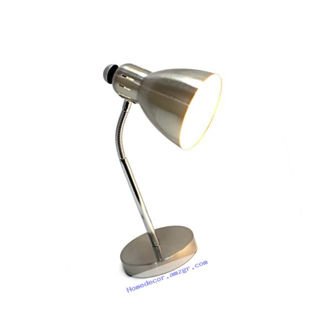 Simple Designs Home LD1037-BSN Simple Designs Semi-FLEXIBLE Desk Lamp, Brushed Nickel