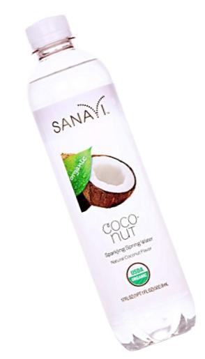Sanavi Organic Sparkling Spring Water, Coconut, 17 fl. oz., 12 Count