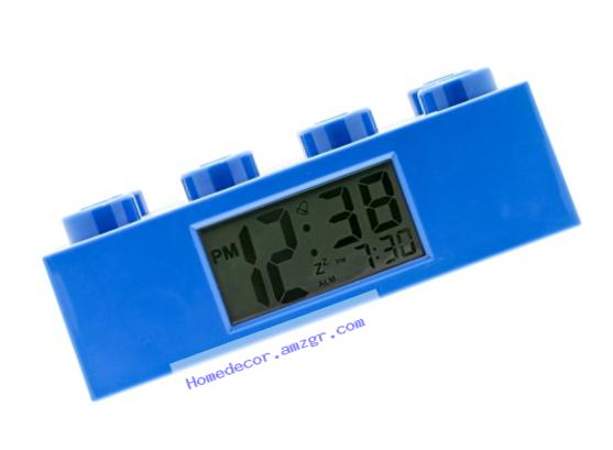 LEGO Blue Brick Kids Light Up Alarm Clock | blue | plastic | 2.75 inches tall | LCD display | boy girl | official