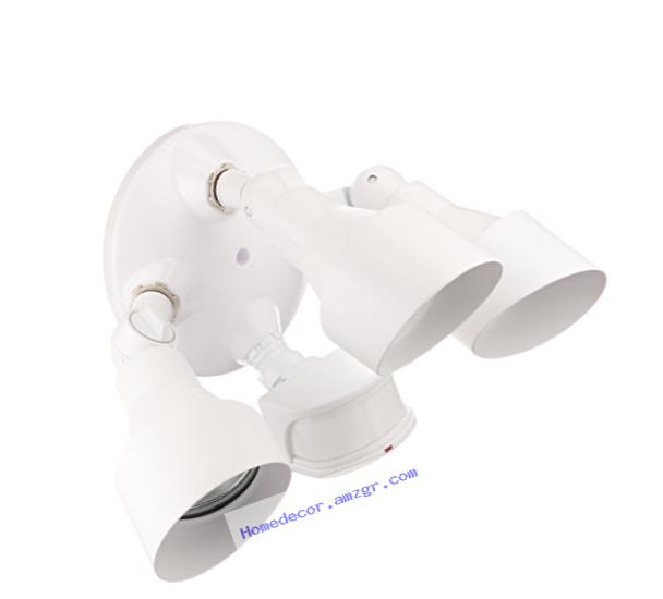 Heath Zenith SL-5798-WH-A 270-Degree Triple Head Halogen Motion Sensing Security Light, White