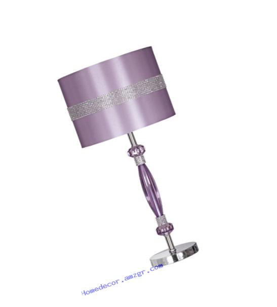 Signature Design by Ashley L801524 Table Lamp with Drum Shade, Purple/Silver
