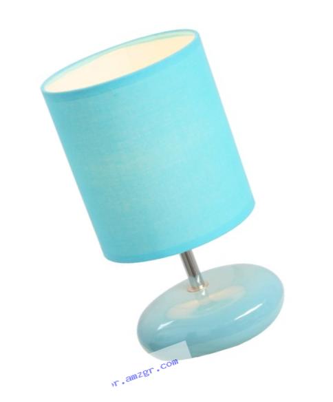 Simple Designs LT2005-BLU Stonies Small Stone Look Table Lamp, Blue