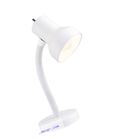 Satco Products SF77/538 Goose Neck Desk Lamp, White