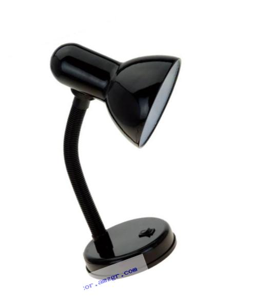 Simple Designs LD1003-BLK Basic Metal Desk Lamp with Flexible Hose Neck, Black