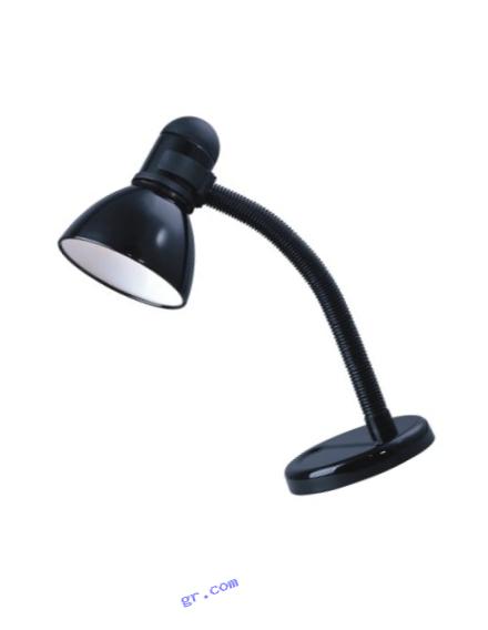 Park Madison Lighting PMD-5614-31 16-1/2-Inch Tall Incandescent Desk Lamp with Adjustable Gooseneck Column, Black Finish
