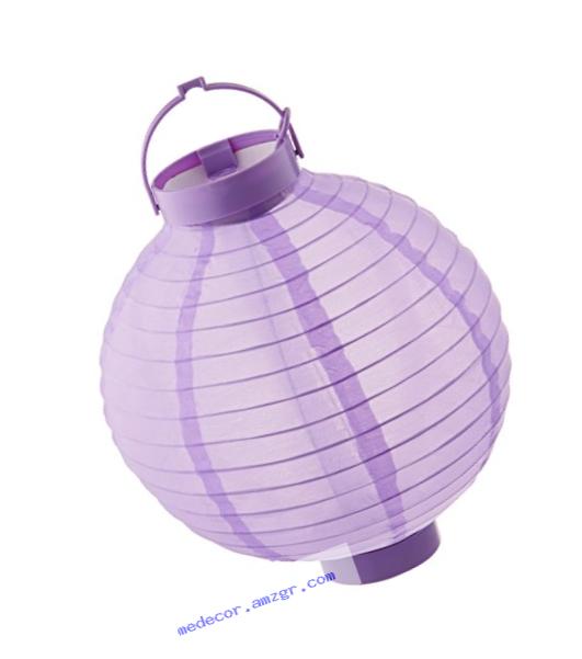 Darice 1174-92 Nylon Lantern with 3 LED Bulbs, 8-Inch, Purple