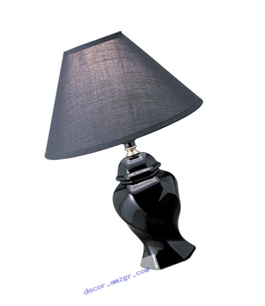ORE International 606BK 15 Ceramic Accent Table Lamp, Black