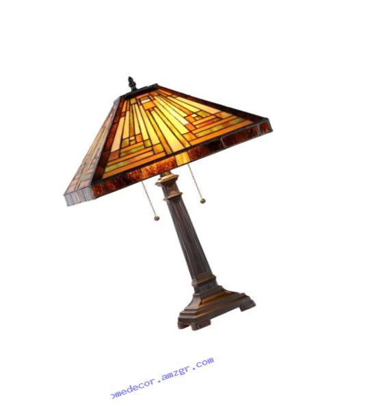 Chloe Lighting CH33359MR16-TL2 Innes Tiffany-Style Mission 2 Light Table Lamp 16-Inch Shade