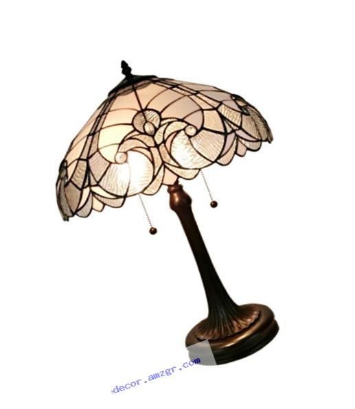 Amora Lighting AM204TL16 Tiffany Style White Table Lamp, 23