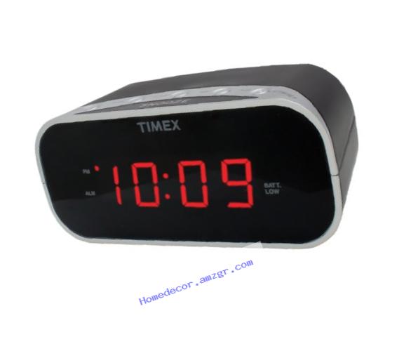 Timex T121B Alarm Clock with 0.7-Inch Red Display (Black)