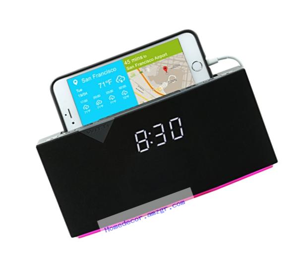WITTI Design BEDDI Smart Radio Alarm Clock Speaker with Smart Home Integration, Black