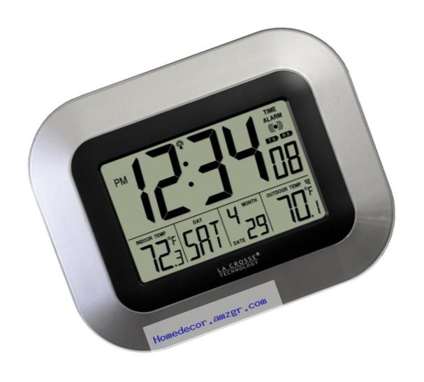 La Crosse Technology WS-8115U-S Digital Wall Clock with Indoor and Outdoor Temperature