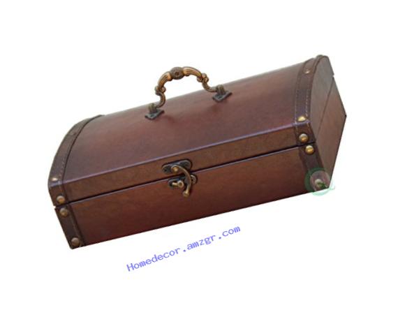 Vintiquewise(TM) Vintage Style Leather Treasure Chest/Decorative Box, Small
