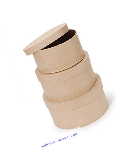 Darice 8/9/10-Inch Paper Mache Round Box