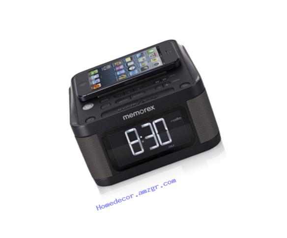 Memorex Universal Charging Alarm Clock with FM radio, Black