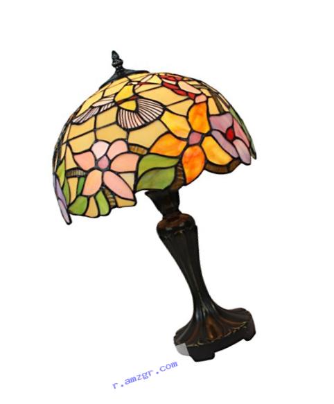 Amora Lighting AM1112TL12 Tiffany Style Hummingbird Table Lamp 19 In