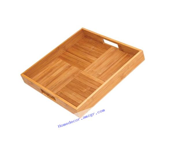 Lipper International 8866 Bamboo Square Serving Tray with Criss Cross Bottom