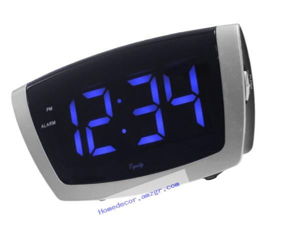 Equity By La Crosse 75904  LED Blue Digit Alarm Clock with USB charging port