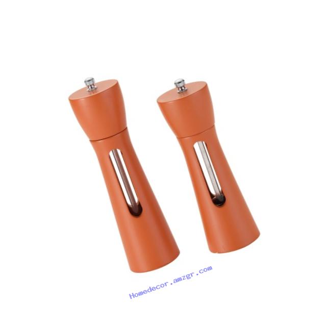 Rachael Ray Tools and Gadgets 2-Piece Acacia Salt and Pepper Grinder Set, Orange