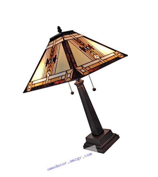 Amora Lighting AM099TL14 Tiffany Style Mission Design Table Lamp 22 In
