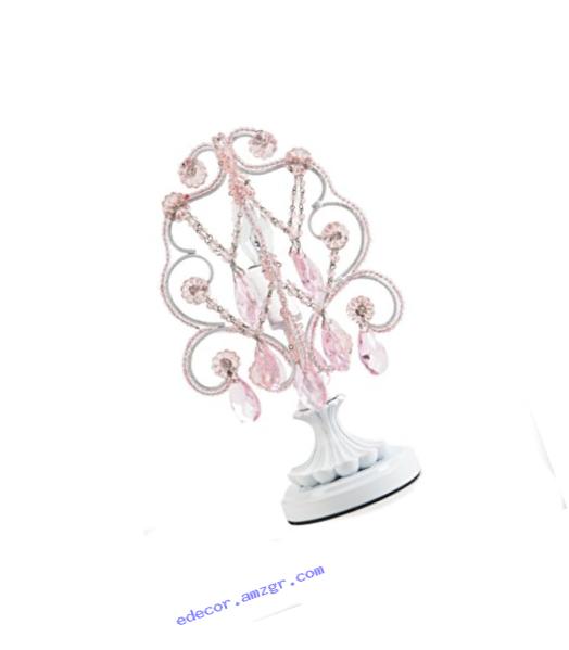 Tadpoles Mini Chandelier Table Lamp, Pink