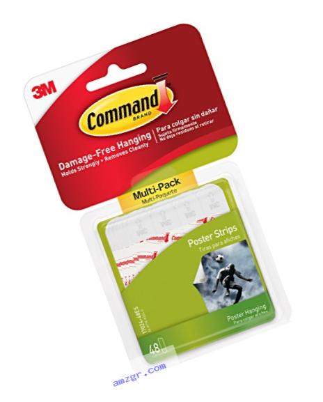 Command Poster Hanging Strips Value-Pack, Small, White, 48-Pairs (17024-48ES)