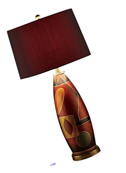 Poundex PDEX-F5346 Contemporary Mosaic Oval Shaped Table Lamp, Set of 2