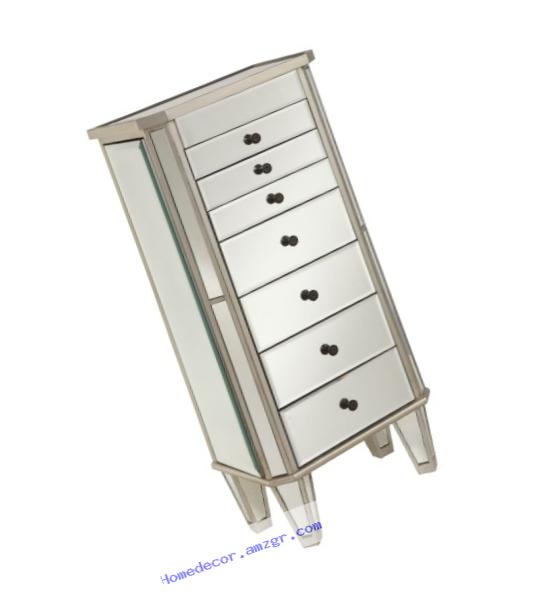 Powell Mirrored Jewelry Armoire with Silver Wood