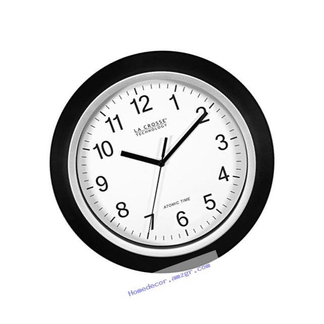 La Crosse Technology WT-3129B 12 Inch Atomic Analog Wall Clock, Black