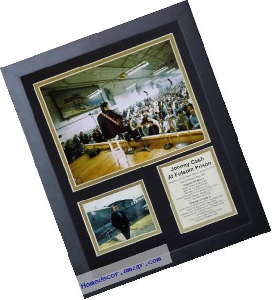 Legends Never Die Johnny Cash at Folsom Prison Framed Photo Collage, 11x14-Inch