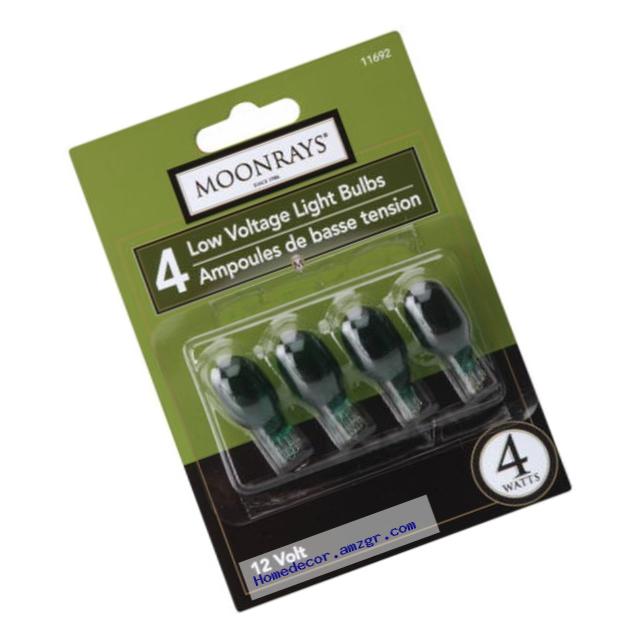 Moonrays 11692 4-Watt Wedge Base Light Bulbs, 4 Pack, Green