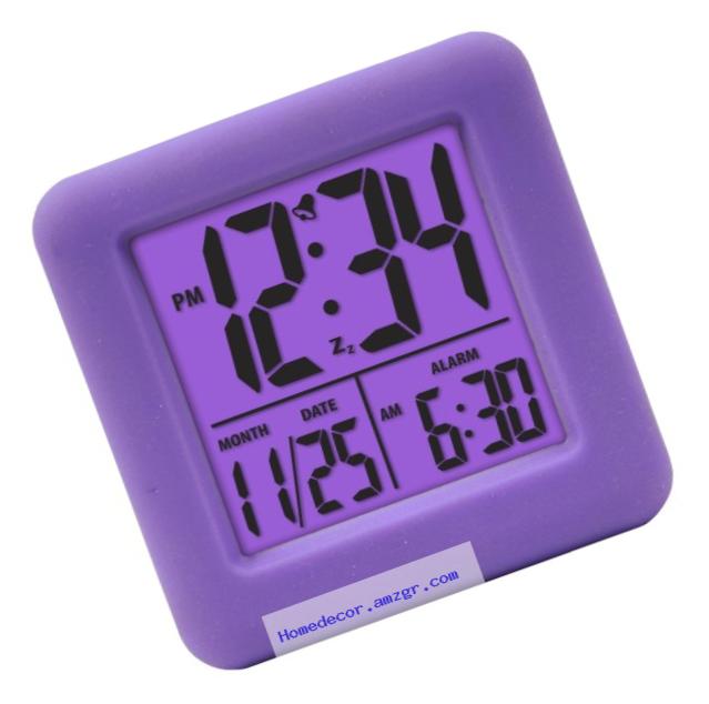 Equity by La Crosse 70904 Soft Purple Cube LCD Alarm Clock