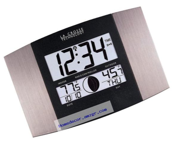La Crosse Technology WS-8117U-IT-AL Atomic Wall Clock with Indoor/Outdoor Temperature