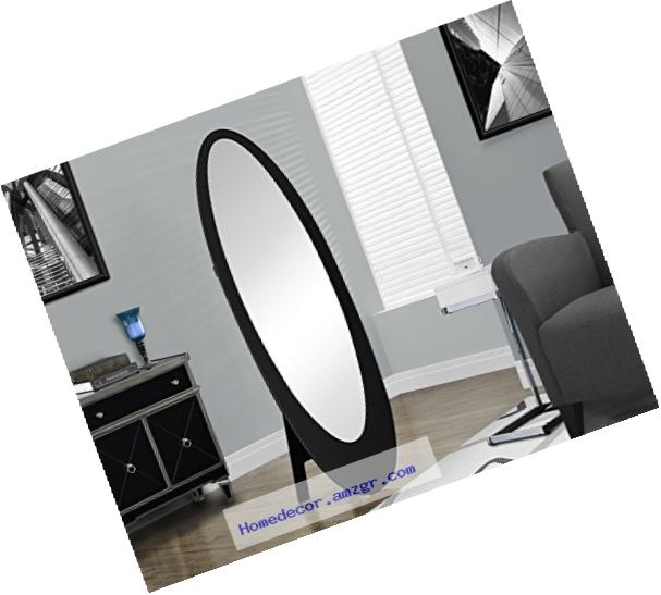 Monarch Specialties Black Contemporary Oval Cheval Mirror