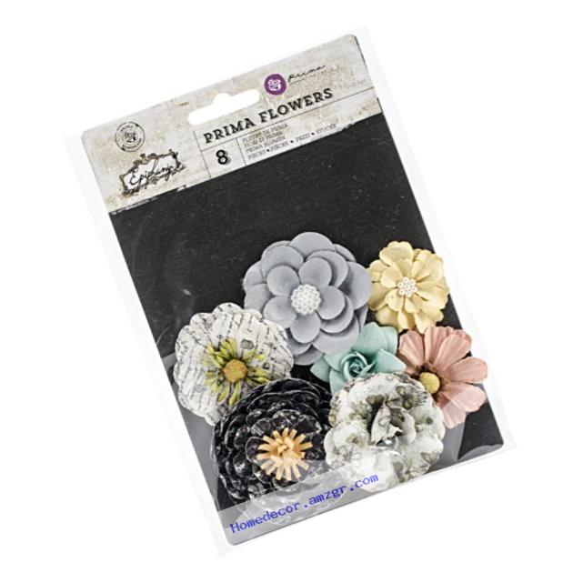 Prima Marketing Epiphany Flowers, 1.25-Inch by 2.25-Inch, Paper Bombshell, 8-Pack
