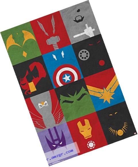 Trends International Avengers Minimalist Grid Wall Poster 22.375