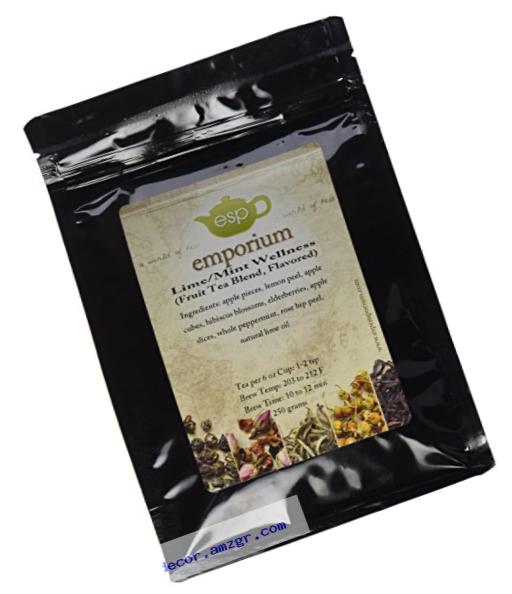 ESP Tea Emporium Fruit Tea Blend, Lime/Mint Wellness, 8.82 Ounce