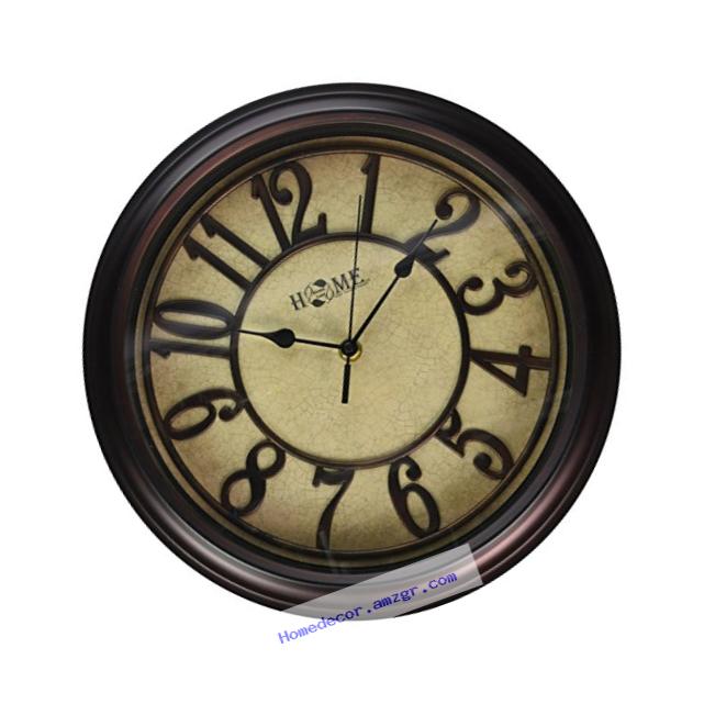 Uniware Antique Vintage Wall Clock,12.6 x 2 Inch (Dark Brown), Medium