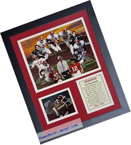 Legends Never Die Alabama Crimson Tide Greats Collage, 11-Inch by 14-Inch Framed Photo Collage, 11 by 14-Inch