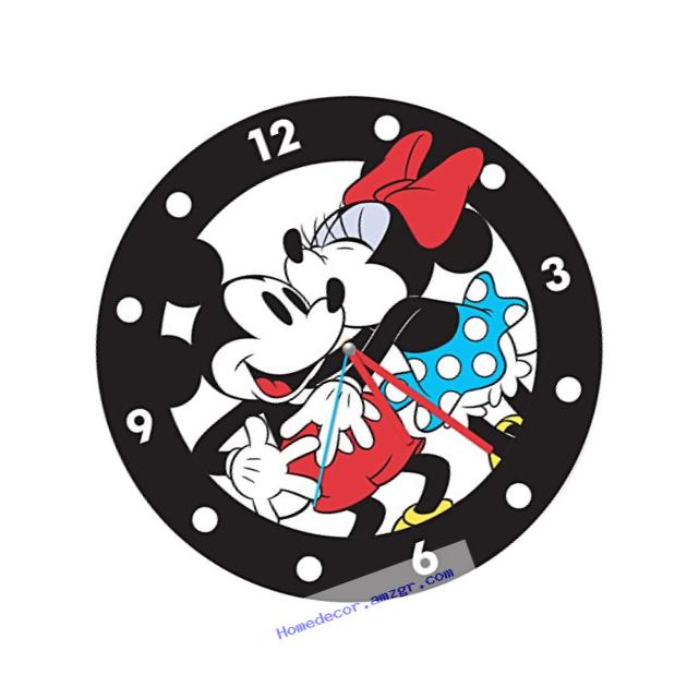 Disney Mickey & Minnie 13.5 Wood Wall Clock