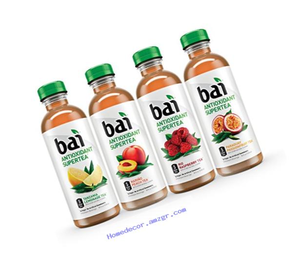 Bai Supertea Variety Pack, Antioxidant Infused Tea, 18 Fl. Oz. Bottles (Pack of 12)
