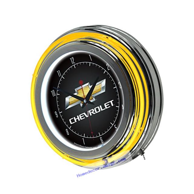 Chevrolet Chrome Double Ring Neon Clock, 14